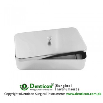 Instrument Box Lid With Knob Stainless Steel, Size 230 x 130 x 50 mm